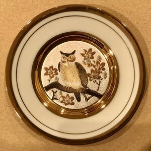 Mini Chokin Owl Plate